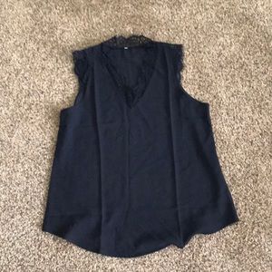 Black with Lace Detail Summer Top